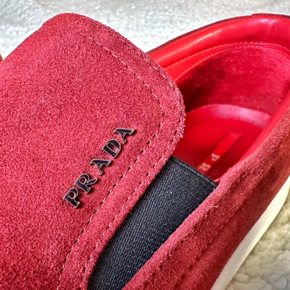 Prada Men’s Size 10 Red Suede Loafers